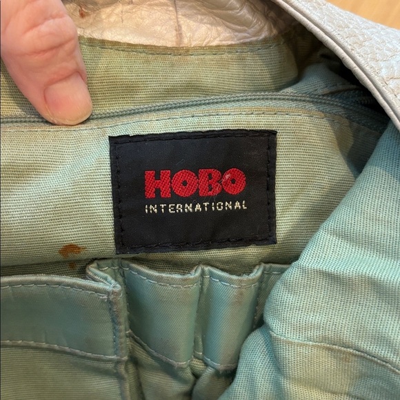 Hobo International Leather Shoulder Bag Purse Cream Silver - Picture 4 of 8